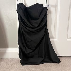 Strapless satin dress